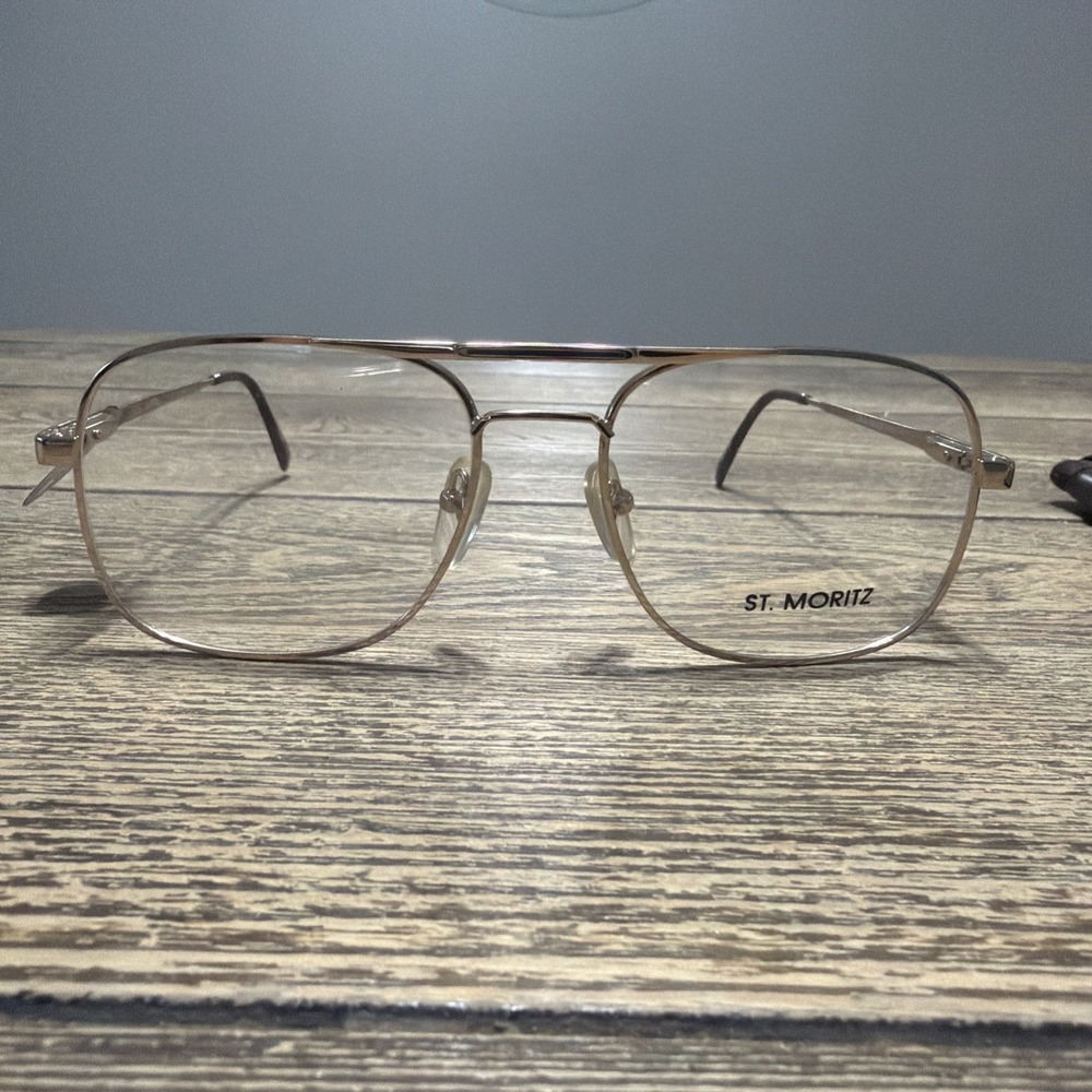 VTG Gold Tone Aviation Style 1970's Retro Frames Carlo Made In Korea Demo Lenses